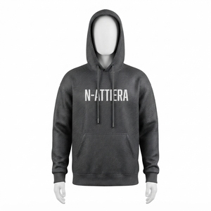 Sweat-shirt à capuche noir pour homme avec design à pois de strass blancs, streetwear personnalisé - Product Image 4