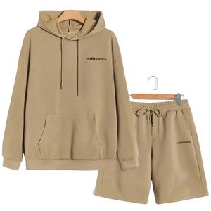 High Quality Red Men's Summer Eco-Friendly 100% Cotton Sports T-shirt Trouser Set Moisture <b>Wicking</b> Fabric for Gym Casual Wear - Product Image 5