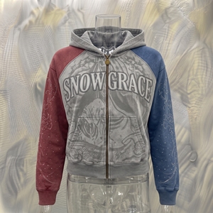 เสื้อฮู้ดซิป SnowGrace แขนเสื้อแบบแร็กแลน พิมพ์ลายแบบซับลิเมชั่น สำหรับทุกเพศ สวมใส่สบายในฤดูหนาว - Product Image 5