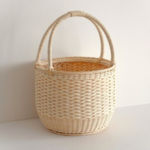 Paniers cadeaux en rotin tressé faits à la main, prix compétitif, panier durable pour fleurs - Product Image 2