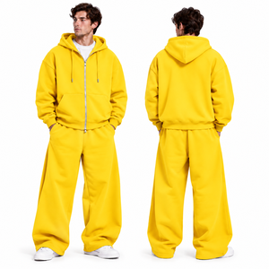 BEST FITNESS WEAR Premium Men's 100% Cotton Tech Fleece Quick Dry Heavyweight Oversized Streetwear Hoodie <b>Sweatpants</b> <b>Set</b> - Product Image 5