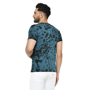 Camiseta de Manga Corta con Cuello Redondo y Estampado Tie Dye para Hombre, Personalizable con Logotipo Frontal, Color Sólido, 100% Algodón - Product Image 5