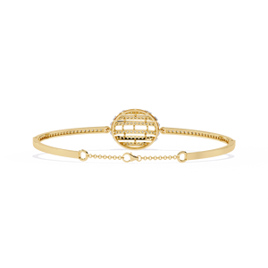 AMBER JEWELS T-760 Unisex 925 <b>Silver</b> Gold Plated Moissanite Cross <b>Bangle</b> <b>Bracelet</b> Brilliant Cut Claw Setting Luxury Party Wear - Product Image 4