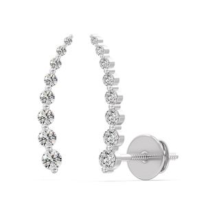 ต่างหูแบบห่วงประดับเพชรเลี้ยงในห้องปฏิบัติการ - Product Image 3