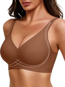 Sujetador de copa completa sin aros para mujer, sin costuras, color liso, de elastano y nailon, transpirable, fino, con soporte diario y espalda cruzada, lavable a máquina. - Product Image 4
