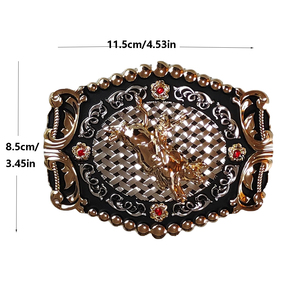 Artisan Owl Cowboy Longhorn Bull <b>Belt</b> <b>Buckle</b> Box Frame Press Zinc Alloy Western Rider Rodeo Style - Product Image 4