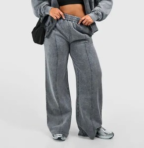 Conjunto Deportivo de Mujer con Cuello Redondo, Sudadera de Felpa de Algodón y Pantalones Jogger, Logotipo Personalizado, Fabricante OEM ODM, Chándal con Ribetes - Product Image 6
