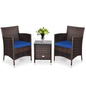 Set da Conversazione per Esterni in Vimini Ergonomico a 3 Pezzi - Product Image 1