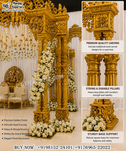มณฑปงานแต่งงานอารยาแบบทันสมัยสำหรับงานแต่งงานฮินดู พร้อมรูปปั้นพระพิฆเนศ ดีไซน์พระพิฆเนศอันงดงาม มณฑปงานแต่งงานแบบเสาคู่ - Product Image 4