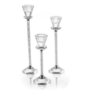 Elegant <b>Crystal</b> Glass Candle Holder Set for Table Decoration Suitable for Pillar and Taper Candles Wedding Dining and Christmas - Product Image 1