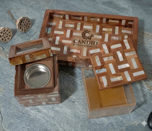 Handcrafted Epoxy Resin Arabic Bakhoor Burner New Style Resin & Wooden Combination for Home Fragrance & Religious Use-Mubakhir - Product Image 1