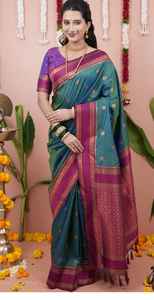 Sari de Seda Banarasi de Alta Calidad para Mujer, Sari Nupcial Indio para Bodas y Uso Diario, Disponible a Precio de Mayoreo - Product Image 4