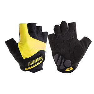 Guantes de Ciclismo de Medio Dedo, Negros y Amarillos, Transpirables, de Poliéster, Unisex, para Deportes al Aire Libre de Verano - Product Image 2
