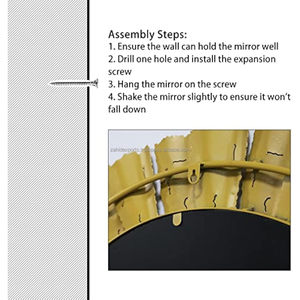 Espejo de Pared de Metal de Alta Calidad Resistente al Óxido para Decoración de Sala de Estar, Espejo Decorativo Redondo de Vidrio para el Hogar - Product Image 2