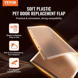 5.25เปลี่ยนประตูสัตว์เลี้ยง PVC หนาทนต่อสภาพอากาศ \ "x 8.13 \" แถบแม่เหล็กยาวสำหรับสุนัขตัวเล็ก - Product Image 2
