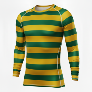 เสื้อคอมเพรสชั่นแขนยาวสำหรับผู้ชาย UPF 50+ เสื้อออกกำลังกาย เสื้อกีฬาทางน้ำ ป้องกันผิวจากแสงแดด - Product Image 1