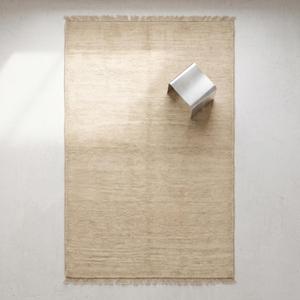 Luxury Ivory Hand Knotted Wool Area Rug Classic Floral Design Soft Texture Decorative Living Room Carpet Fringe Tassels - Product Image 1