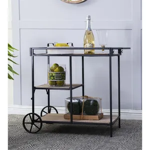Carrito de Bar Rodante de Cerámica Hecho a Mano, Ecológico, Estilo Americano, con Ruedas, Estantes de Almacenamiento de Múltiples Niveles, Moderno, para Hotel y Hogar - Product Image 4