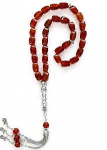 <b>Red</b> <b>Beads</b> Tasbih Prayer <b>Beads</b> with Silver Tassel – Handmade Islamic Misbaha tasbih Resin <b>beads</b> tasbih For Islamic Use - Product Image 4