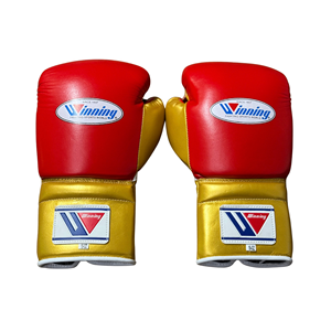 Guantes de Boxeo para Adultos Winning, Rojos y Dorados, de Cuero, 14oz, 16oz, 12oz, Cierre de Velcro, Correa de Muñeca Ajustable, Ligeros - Product Image 3