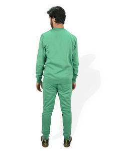 Ensemble de survêtement pour homme avec blocs de couleur, sweat-shirt à col rond et pantalon, tenue décontractée d'automne, respirant, en coton et élasthanne, longueur intégrale, coupe régulière - Product Image 2