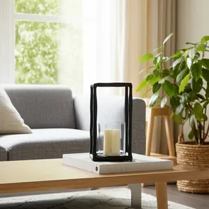 Minimalist Stainless Steel <b>Lantern</b> Eco-Friendly Handmade for Modern Apartment Interior Scandinavian Home Decor by Zahid Exports - Product Image 2