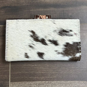 New Designer 2025 Hand Tooled <b>Hair</b>-On Cowhide Leather Long Bifold Wallet <b>for</b> Women's Newest Card Wallet Fast Delivery Clutches - Product Image 6