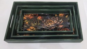 Wooden serving tray premium handcrafted design smooth polished surface ideal for serving breakfast snacks - Product Image 4