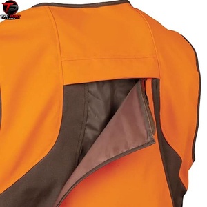 Gilet utilitaire d'extérieur haute visibilité pour hommes, fermeture éclair intégrale, multi-poches, gilet de travail orange de sécurité, léger et respirant - Product Image 2