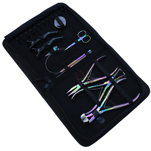 All in One Rainbow Hair Extension <b>Tool</b> Set with 7 Inch Flat Crimping Plier Tape In Plier Bead Remover <b>Mini</b> Scissor Beads Box Set - Product Image 1