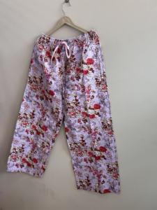 Nouveau pantalon de pyjama en coton Kantha imprimé fait main, confortable et relaxant pour homme et femme - Product Image 5