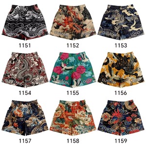 <b>Men</b> Floral Print Polyester Swim <b>Trunks</b> Sublimation Transfer Print Breathable Regular Fit Custom Logo Front - Product Image 3