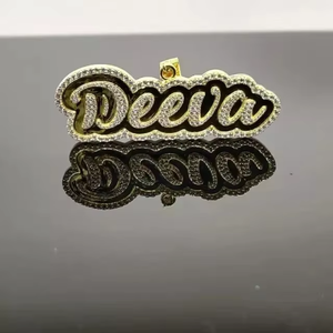 Script Letter <b>Pendant</b> Hip Hop <b>Pendant</b> VVS Moissanite 925 <b>Silver</b> Iced Out <b>Pendant</b> Enamel <b>Initial</b> Latter <b>Pendant</b> Pass Diamond Test - Product Image 4