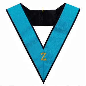 AASR 4th Degree <b>collar</b> black trim Scottish Rite symbolism Machine embroidered Z emblem ritual apparel ceremonial rank - Product Image 2