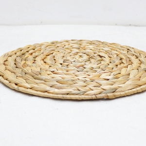 Set de table rond tressé en couleur naturelle, style simple, pour usage domestique, réutilisable, fin, isolant thermique - Product Image 2