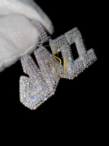 Collier personnalisé double couche Hip Hop nom Bling lettres de script personnalisées avec diamant glacé VVS Moissanite pour rappeur Proms - Product Image 2