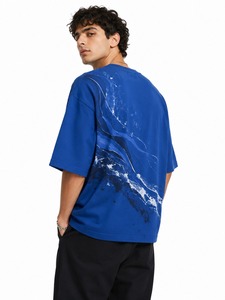 เสื้อยืดแฟชั่นลำลองสำหรับผู้ชาย ใส่ได้ทุกวัน ออกกำลังกายกลางแจ้ง ทรงโอเวอร์ไซส์ ผ้าถัก ดีไซน์เรียบง่าย สไตล์วินเทจ ผ้าฝ้ายฟอก ทรงหลวม - Product Image 2