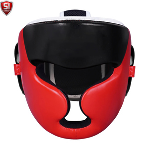 Casque de boxe léger en cuir véritable de qualité supérieure, protection pour la tête, entraînement, compétition, personnalisé, haute qualité SUMROOS - Product Image 2