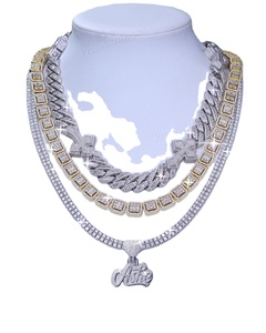 Prix de gros VVSMoissanite Collier Nouveau Design Qualité supérieure Hip Hop Glacé Cubain Lien Chaîne Luxe Fabrication Inde GRA - Product Image 1