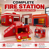 Maison de jeu pour enfants sur le thème de la caserne de pompiers, équipement de jeu intérieur, aire de jeux souple, maisonnette de pompier pour café de jeux et garderie