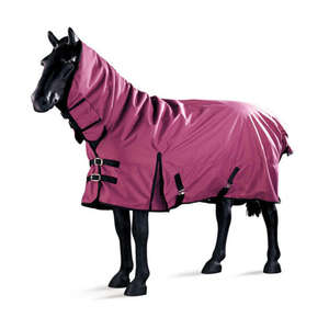 Couverture pour cheval en coton respirant et imperméable de haute qualité avec doublure en polaire chaude pour la protection du cheval et fermetures à boucles réglables - Product Image 1