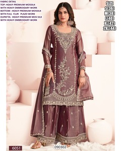 <b>Women's</b> Bandhani Regal Mauve Mossilk Traditional Floor-Length <b>Kurta</b>/Kurti Wedding Party Ensemble Quick Dry All Seasons - Product Image 4