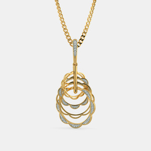 Collar con Colgante de Diamante Cultivado en Laboratorio, en Forma de Círculo, con Capas de Oro Amarillo - Product Image 1