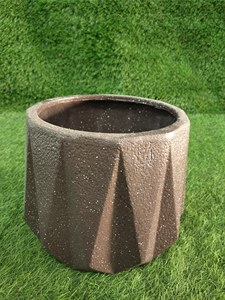 Small Fiberglass geo design FRP Planter with Rough Texture Indoor & Outdoor Flower Pots & Planters for Home & Garden Use - Product Image 3