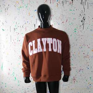 Sudadera CLAYTON BROWN con cuello alto 100% BLANCA, con apliques bordados, cuello ancho, URBAN PRODUCTIONS - Product Image 4