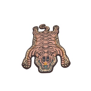 Hand Tufted Wool <b>Tibetan</b> <b>Tiger</b> <b>Rug</b> 2X3-Pink Black Low Pile Living Room Carpet - Product Image 2