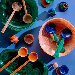 Bol à salade classique en résine rose polie, fait main, écologique, avec emballage en carton, pour la décoration de la maison et les fêtes - Product Image 6