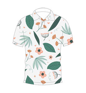 เสื้อโปโลพิมพ์ลายใบไม้แบบกำหนดเองสำหรับผู้ชาย แขนสั้น สไตล์ลำลอง แฟชั่นฤดูร้อน เสื้อยืดกอล์ฟ - Product Image 4