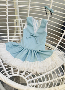 Robe de princesse mignonne à col licou brodée de fleurs pour filles, en gaze à sequins, écologique, pour usage quotidien et fêtes - Product Image 4