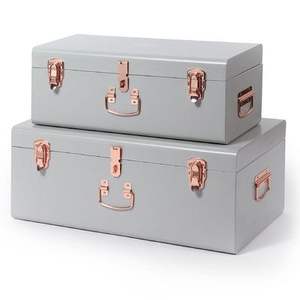 Caja de Almacenamiento Grande de Metal y Hierro, Diseño Ecológico, Hecha a Mano, para Guardar Ropa, Mantas y Juguetes, Decoración Vintage - Product Image 1